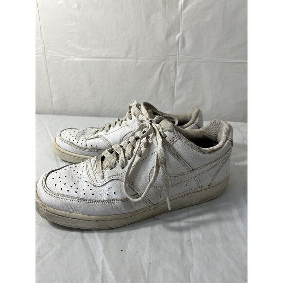 Court Vision Low CD5434-100 Leather All White Size 10 - Picture 11 of 12